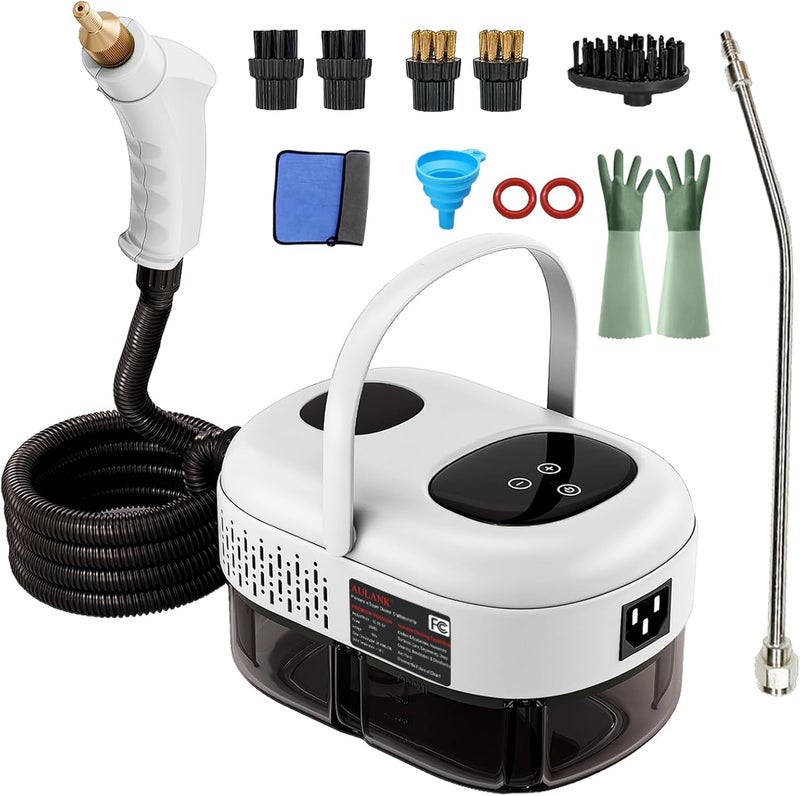 AULANK 2500W Handheld Steam Cleaner,Portable Car Steamer For Auto Detailing,High-Temperature and Pressure Steam Cleaner For Home, Steam Cleaning Machine for Furniture,Kitchen,Grout,Floor,Tile (6-White) - Image 1